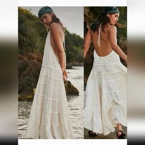 PRICE FIRM Free People Somewhere Sunny Drop Waist Halter Mido Dress - S